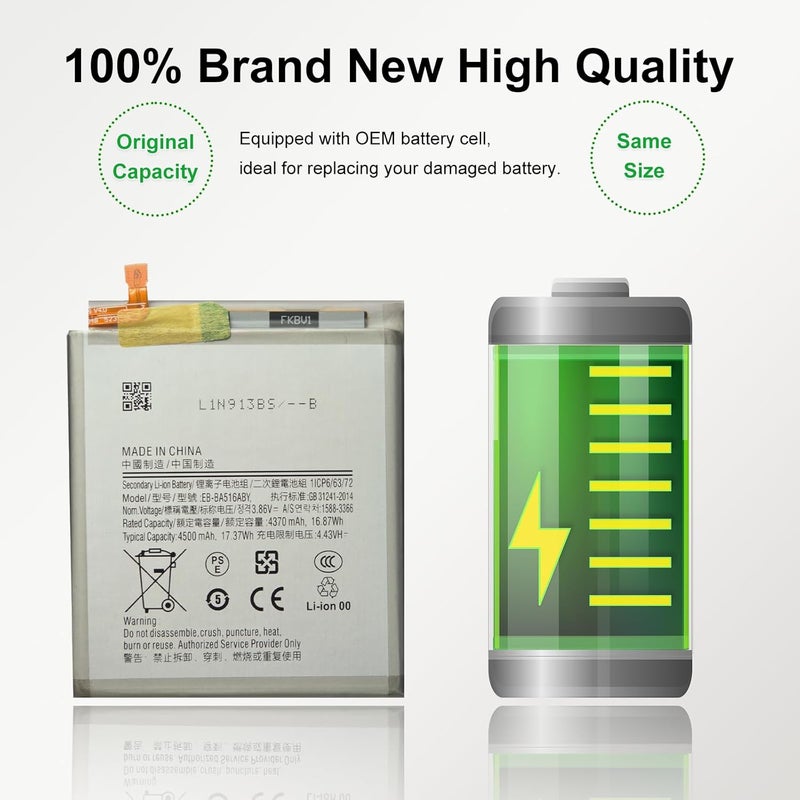 MAXSHARKS New Upgraded Battery for Galaxy A51 5G, EB-BA516ABY Replacement Battery Compatible with Samsung A51 5G, with Repair Tools & Instruction - Image 3